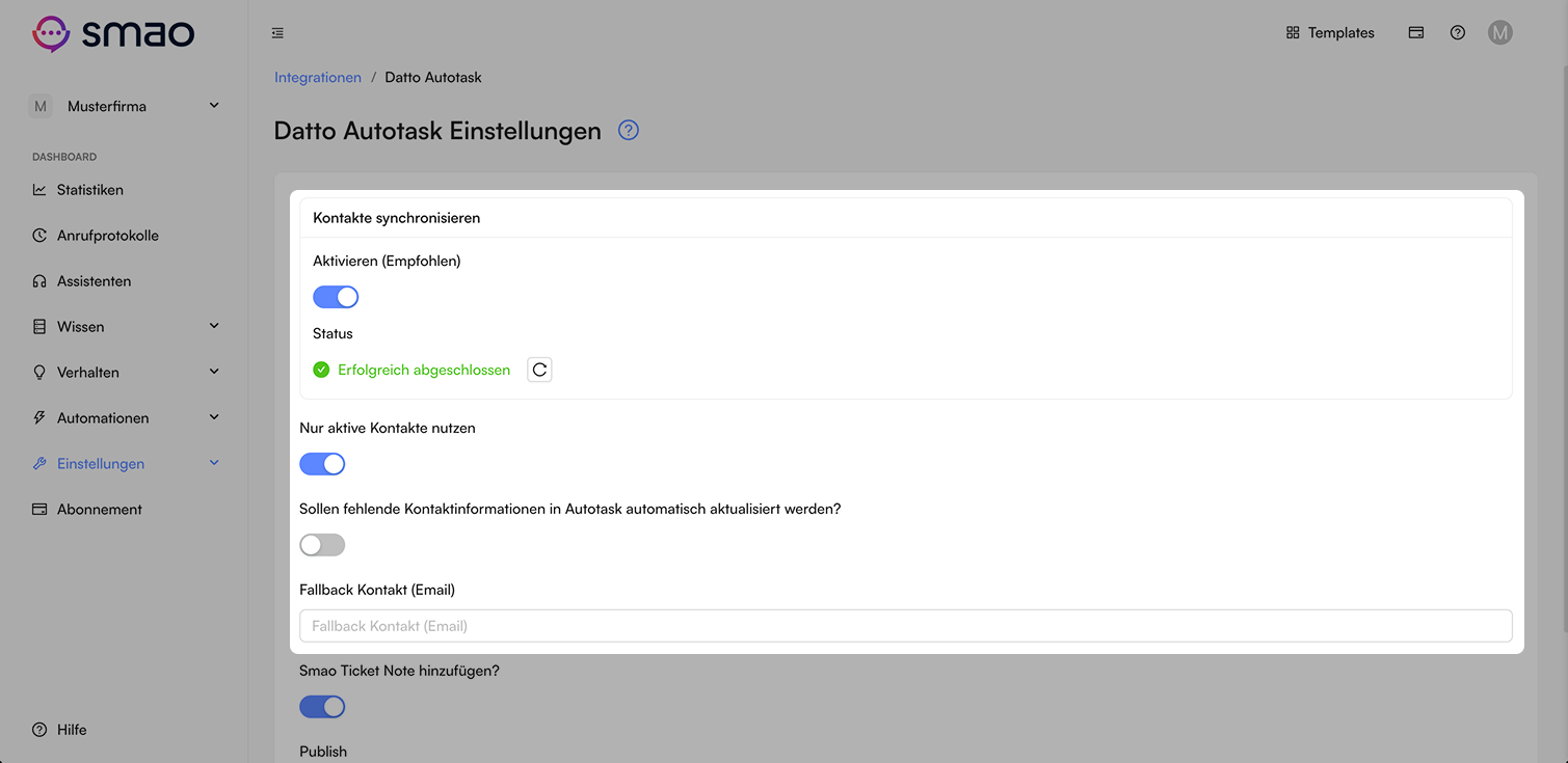 Screenshot: Kontakte synchronisieren