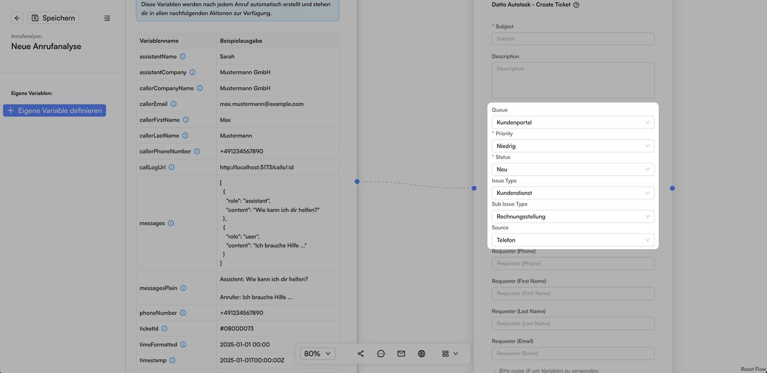 Screenshot: Ticket Einordnung
