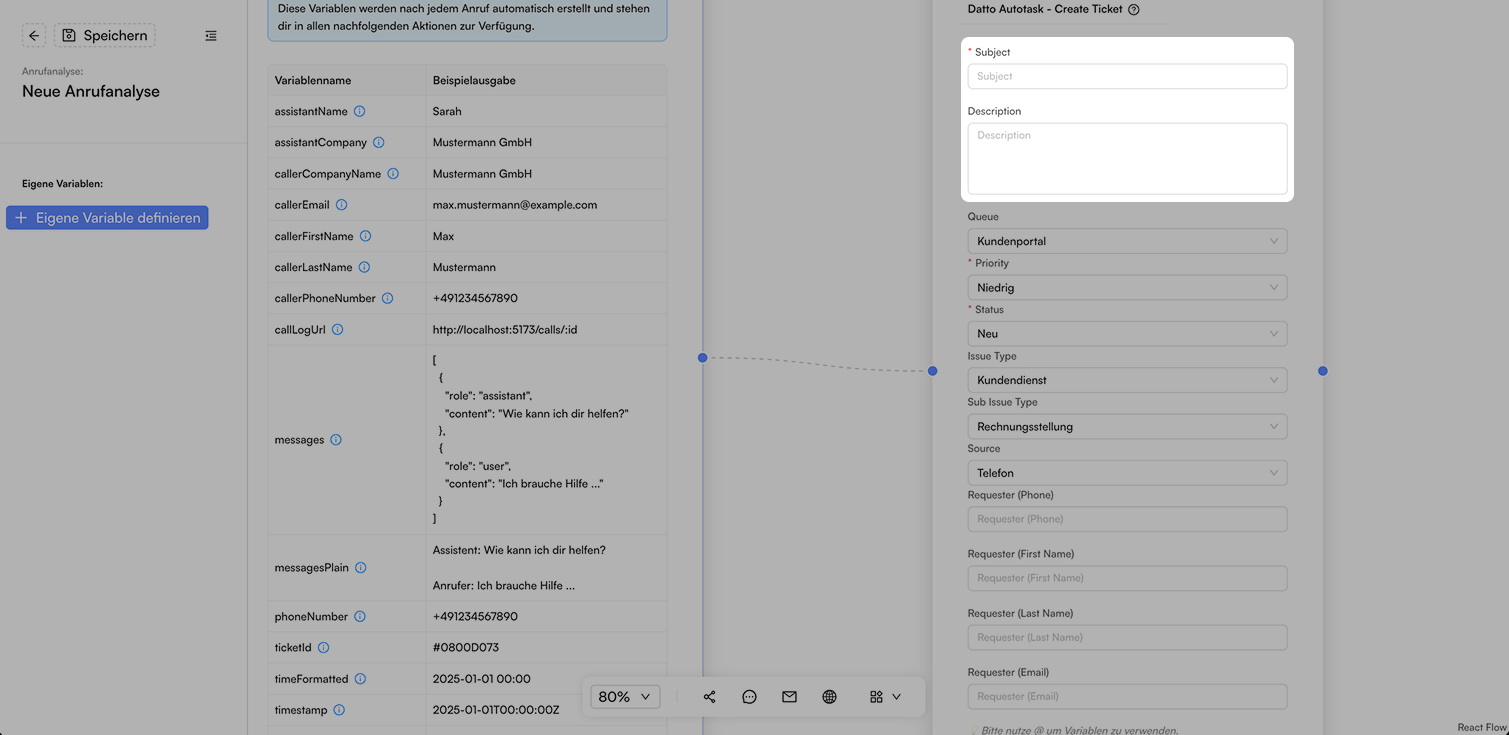 Screenshot: Ticketinformationen