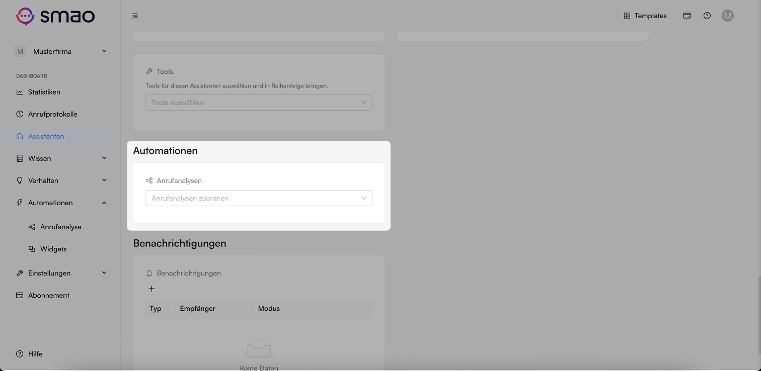 Screenshot: Automatisierung einrichten