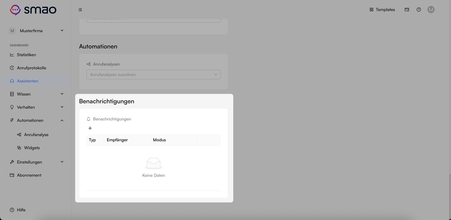 Screenshot: Benachrichtigungen