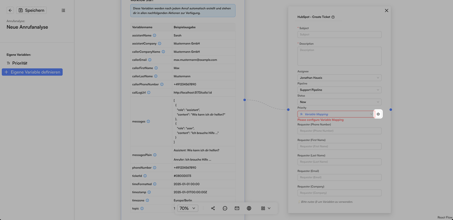 Screenshot: Mapping Einstellungen