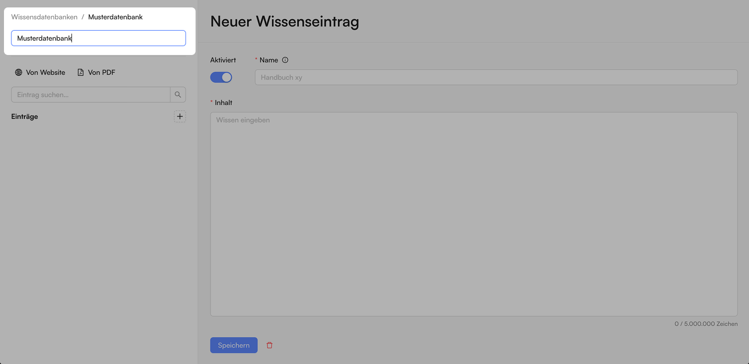 Screenshot: Wissen umbenennen
