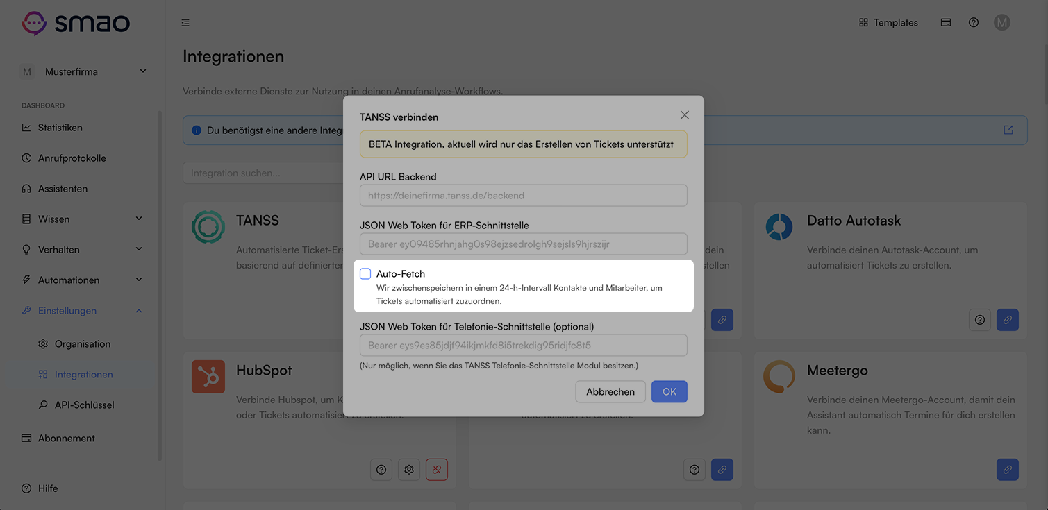 Screenshot: Auto-Fetch
