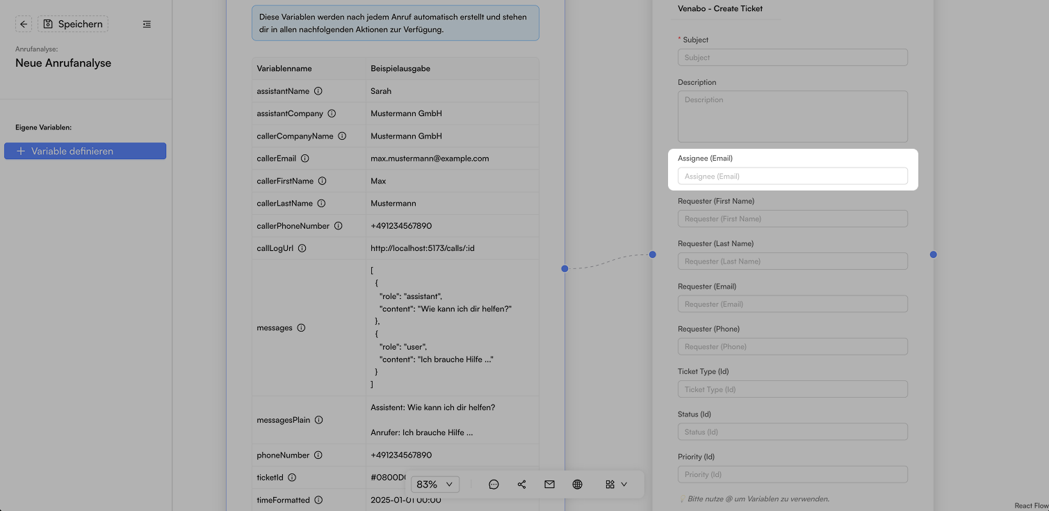 Screenshot: Ticketzuordnung