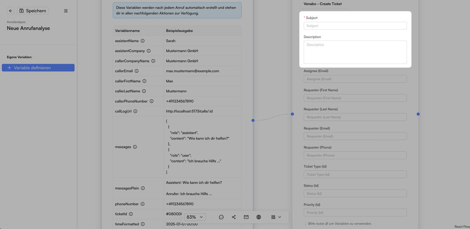 Screenshot: Ticketinformationen