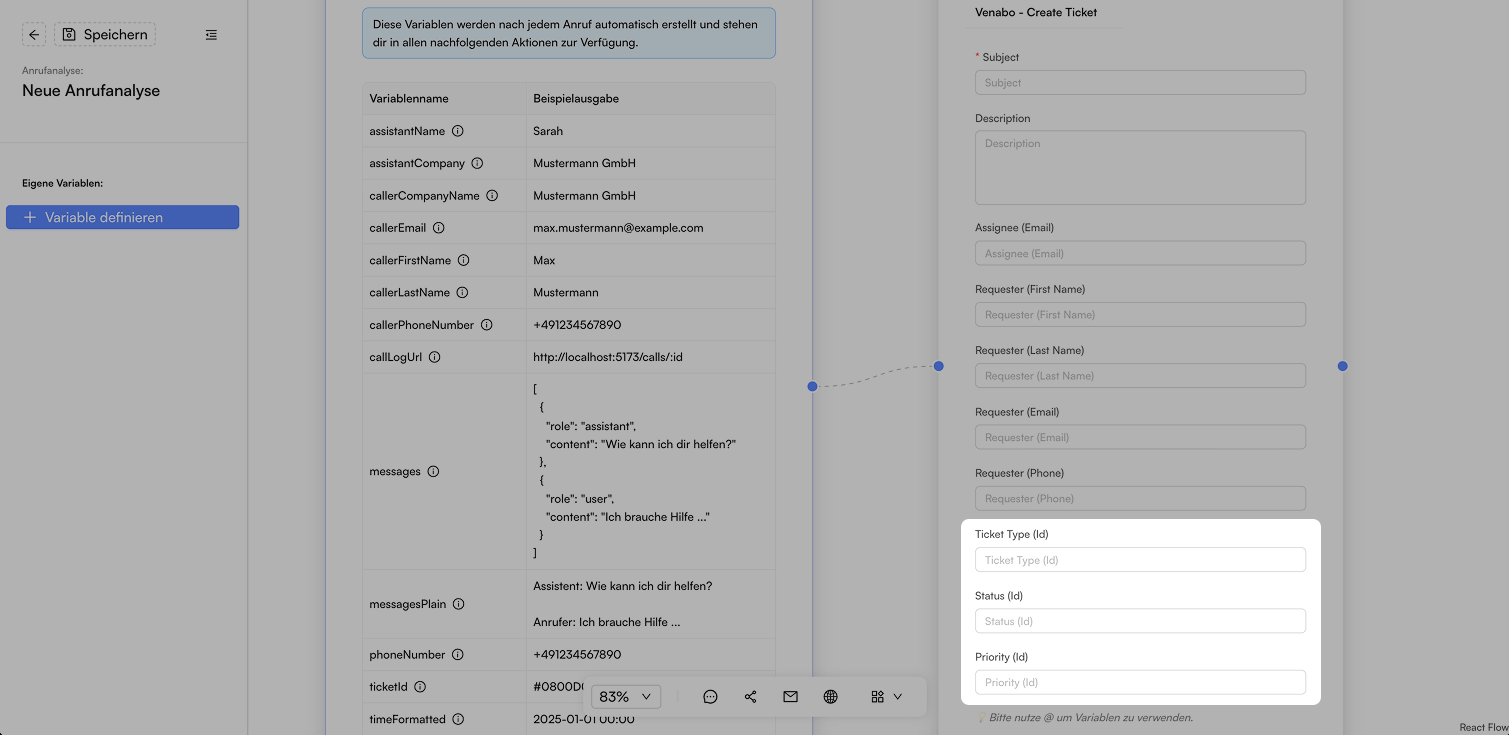 Screenshot: Ticket Einordnung