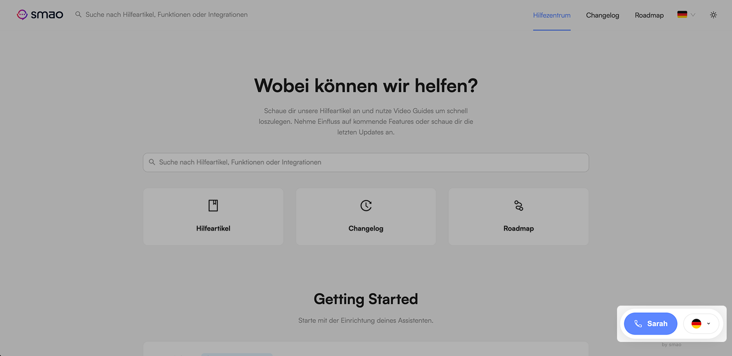 Screenshot: Widget